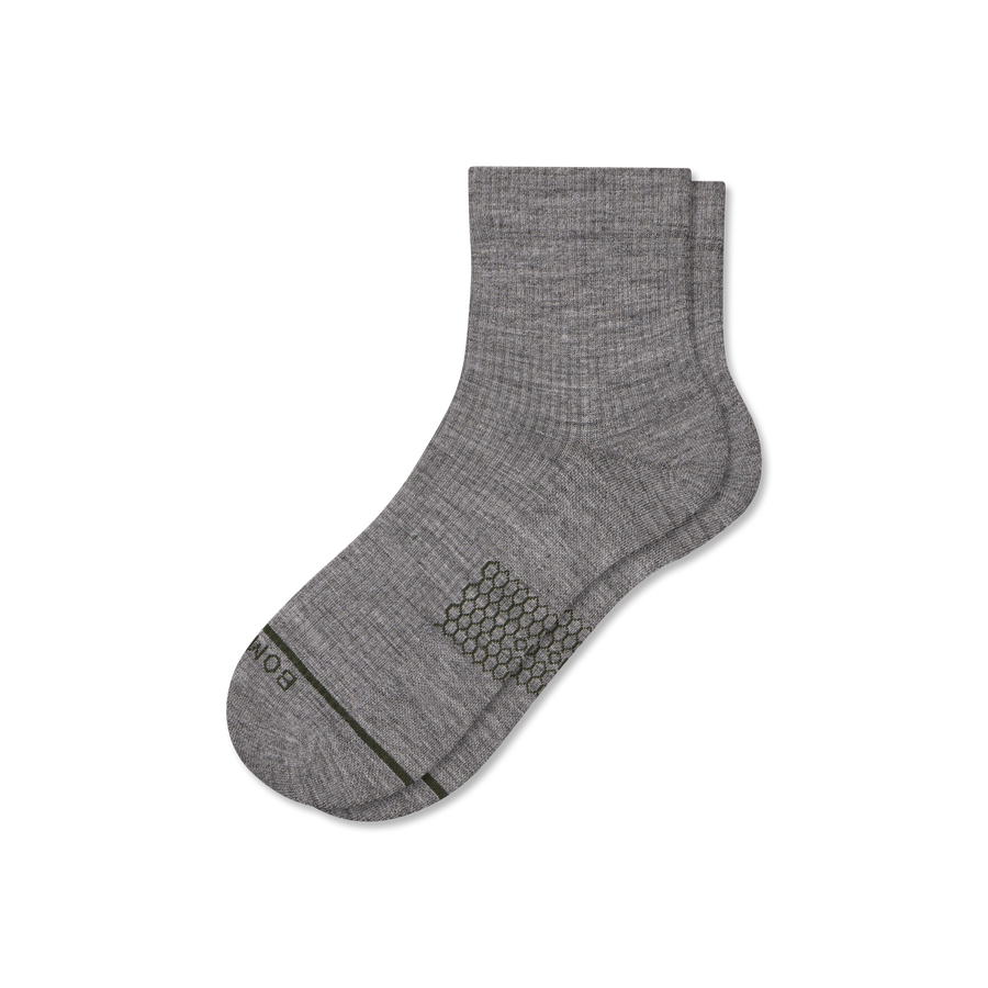 Men's Merino Wool Blend Modern Rib Quarter Socks - All Day Fit
