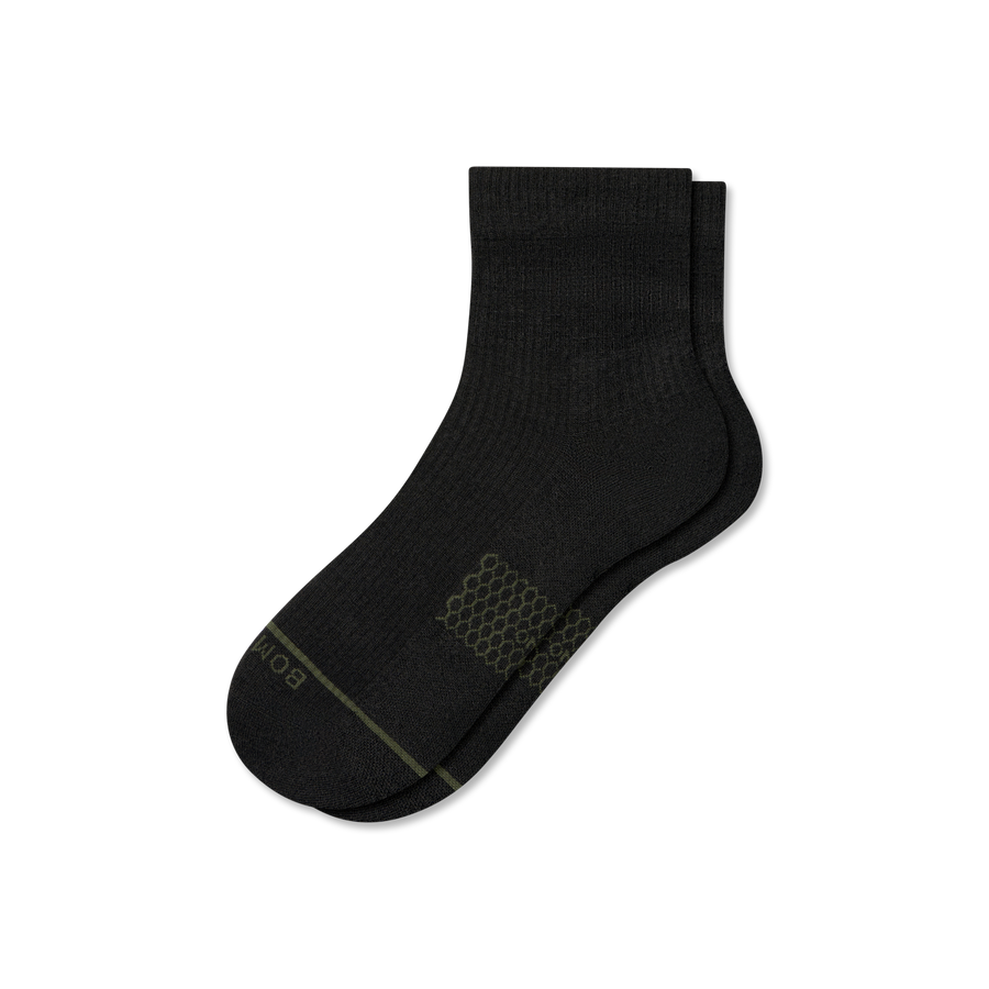Women's Merino Wool Blend Modern Rib Quarter Socks - Modern Touch
