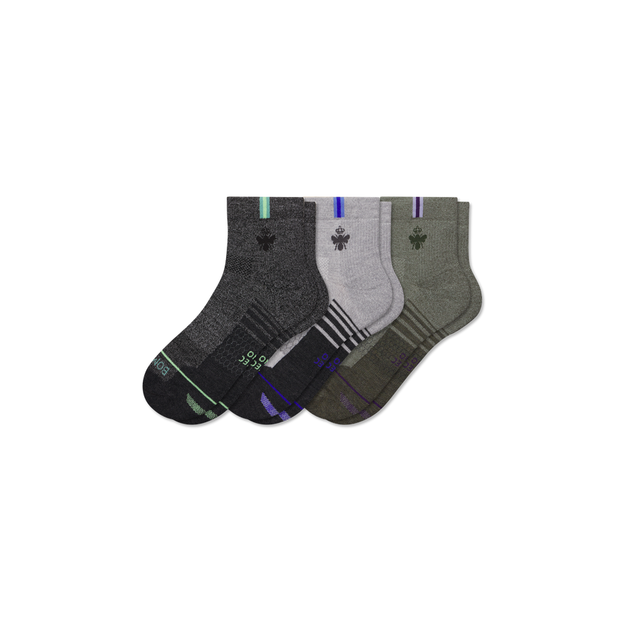 Women's Merino Wool Blend Run Quarter Sock 3-Pack - Easy Choice