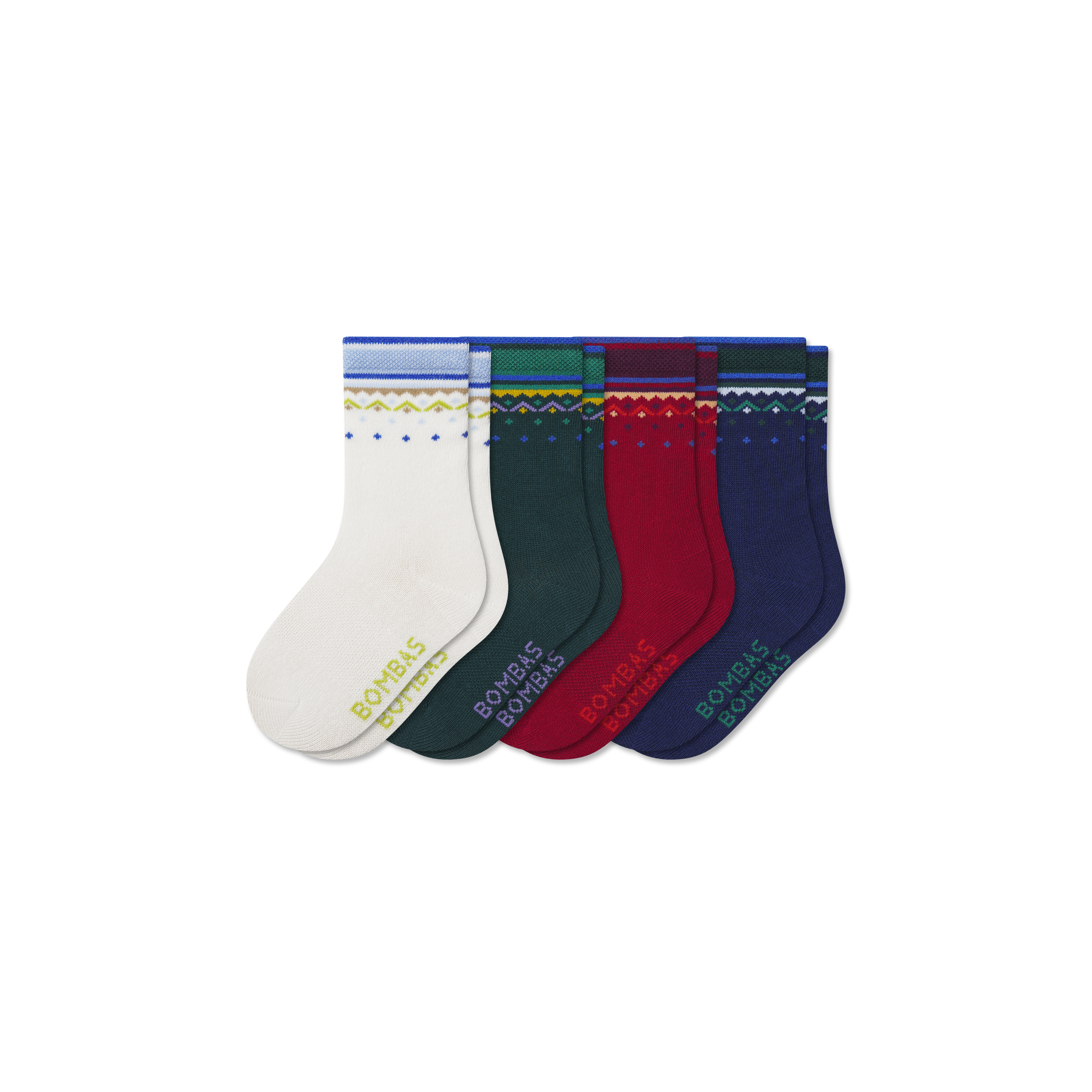 Junior Lightweight Calf Sock 4-Pack - red pine mix L [10216]