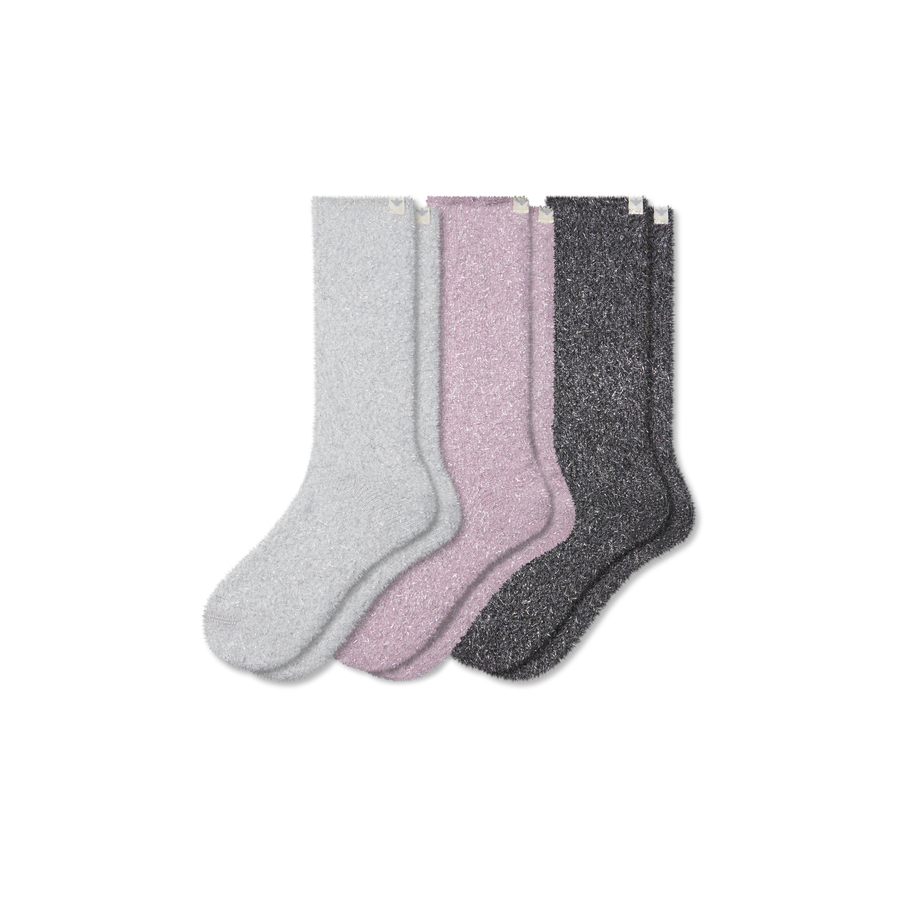 Women's Fuzzy Sock 3-Pack - Travel Pair