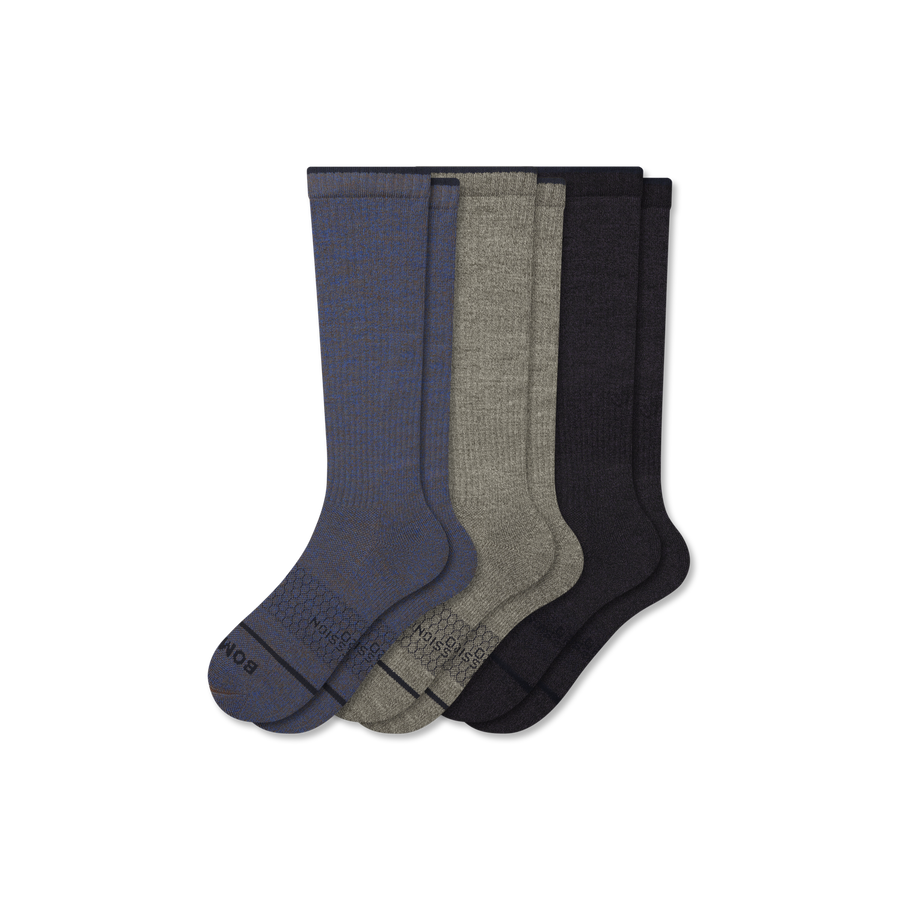 Women's Merino Wool Blend Knee High Sock 3-Pack (15-20mmHg) - Simple Style