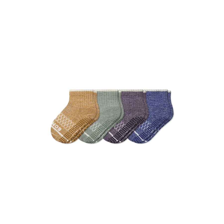 Toddler Merino Wool Blend Gripper Calf Sock 4-Pack - Everyday Pair