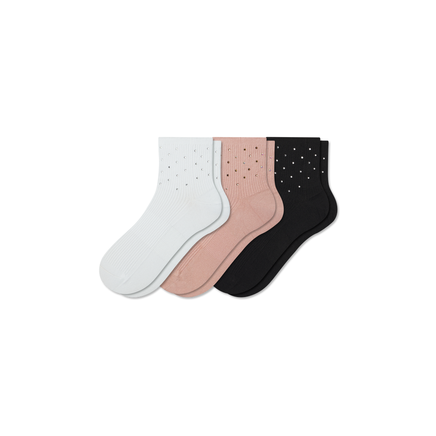 Women’s Rib Quarter Sock 3-Pack - Daily Cushion
