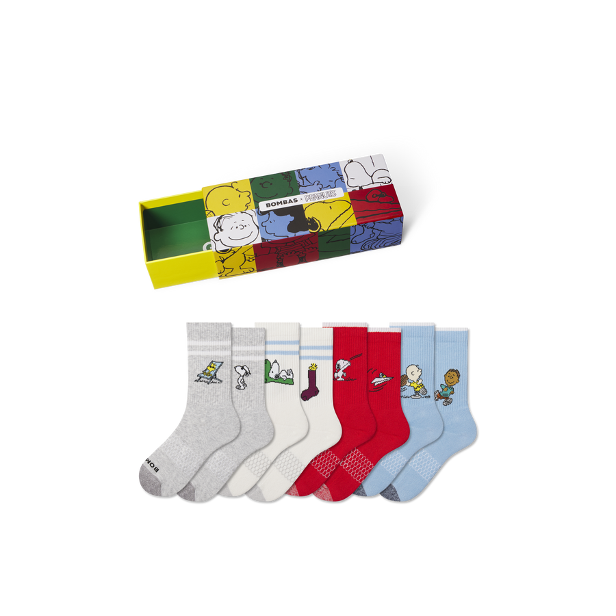Peanuts x Bombas: Youth Calf Sock 4-Pack Gift Box - Classic Ready