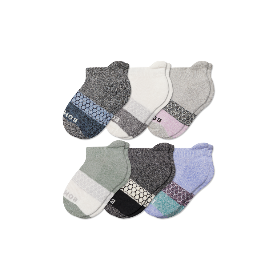 Junior Tri-Block Ankle Sock 6-Pack - Modern Touch