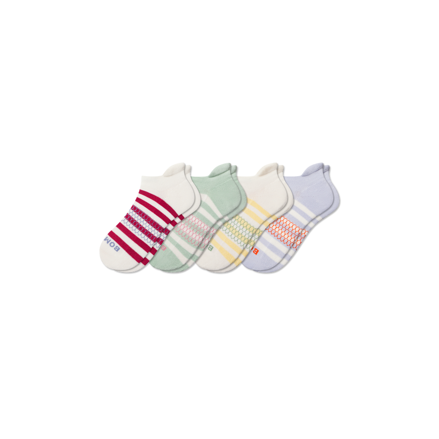 Youth Stripes Ankle Sock 4-Pack - Travel Pair