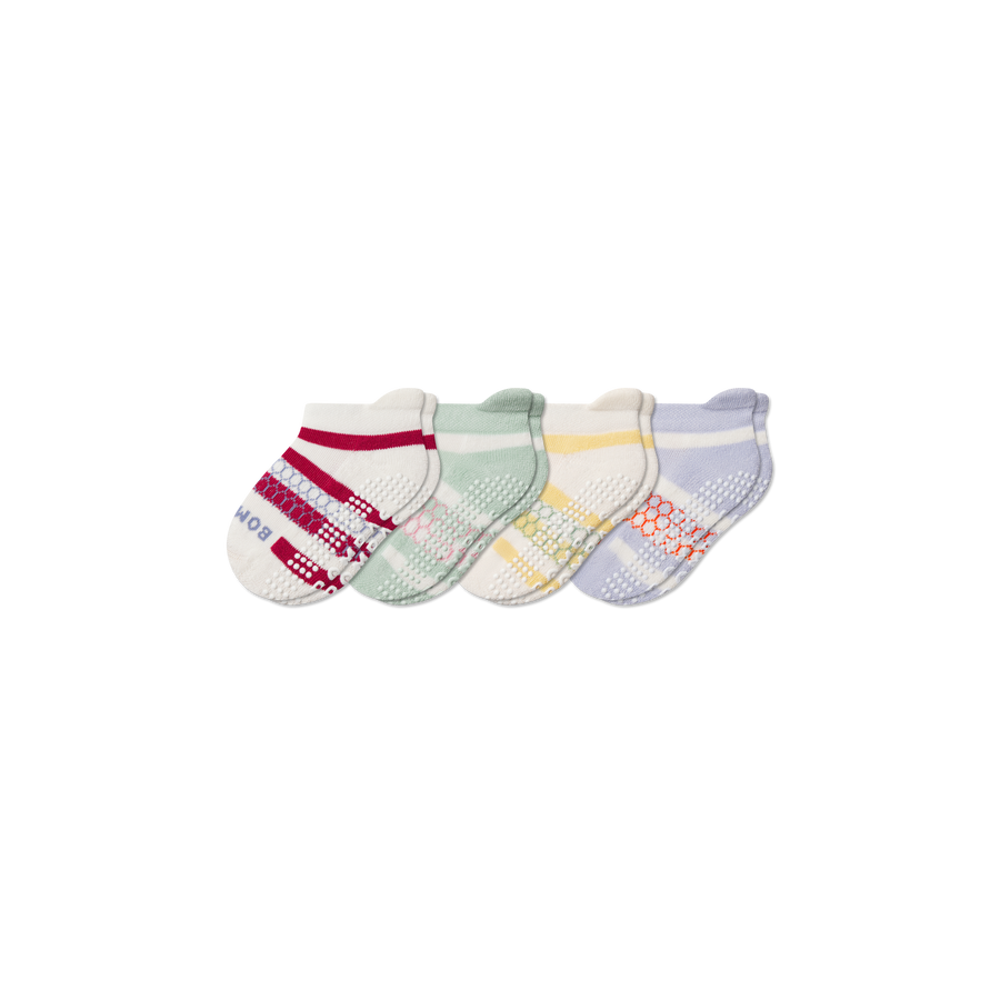 Toddler Stripes Gripper Ankle Sock 4-Pack - Daily Step