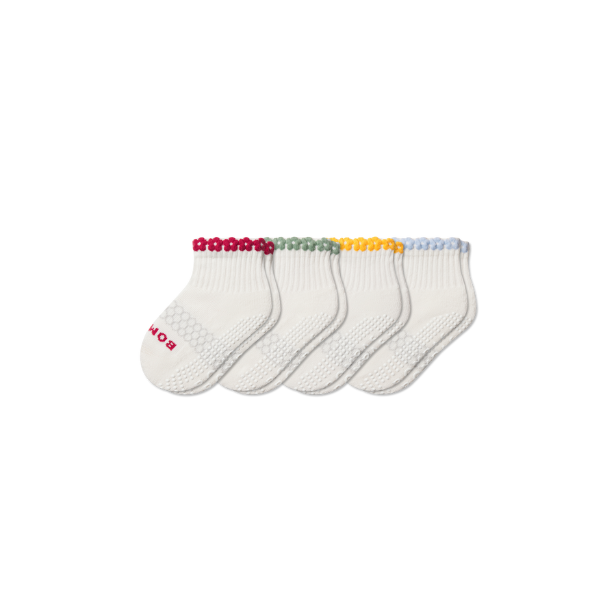 Toddler Daisy Chain Gripper Calf Sock 4-Pack - Ready Pair