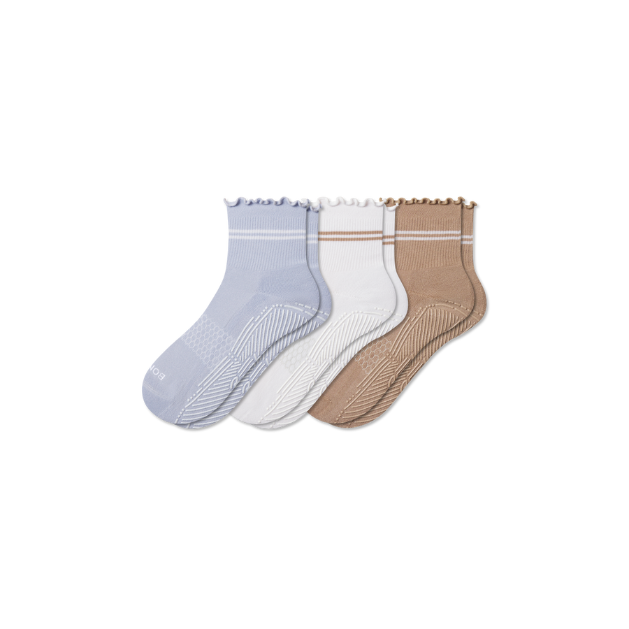 Women's Studio Gripper Quarter Sock 3-Pack - Travel Pair