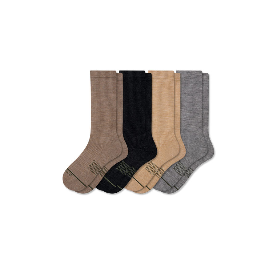 Men's Merino Wool Blend Modern Rib Calf Sock 4-Pack - Everyday Pair