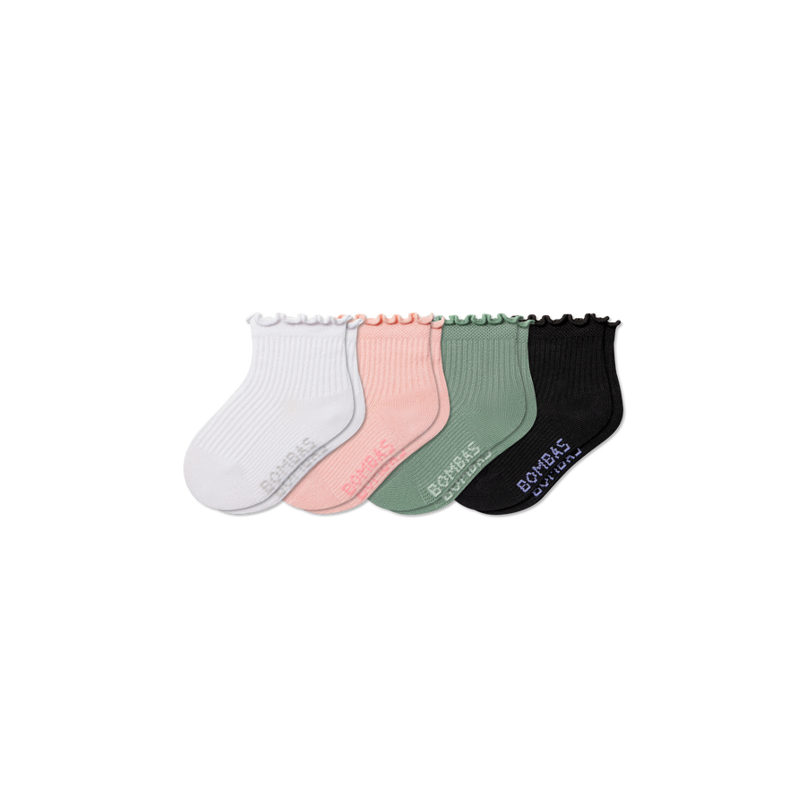Toddler Ruffle Rib Calf Sock 4-Pack - Classic Ready