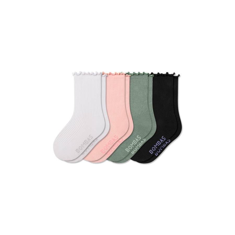 Junior Ruffle Rib Calf Sock 4-Pack - Easy Choice