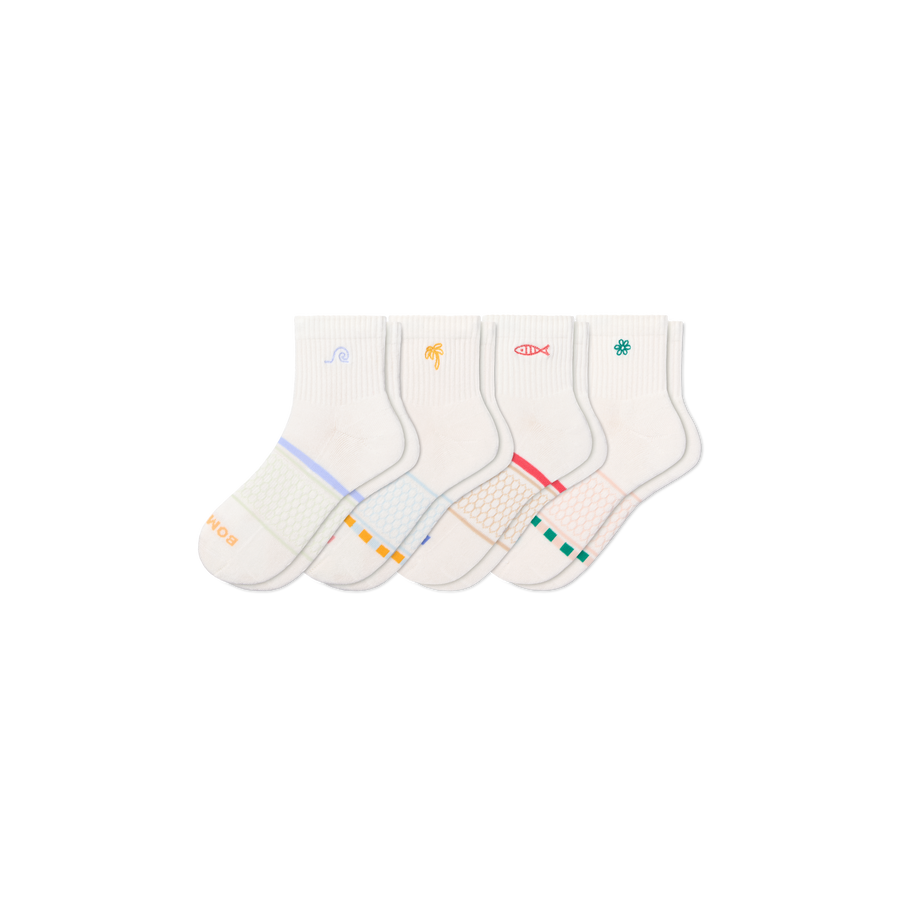 Women's Beach Day Quarter Sock 4-Pack - Fresh Choice