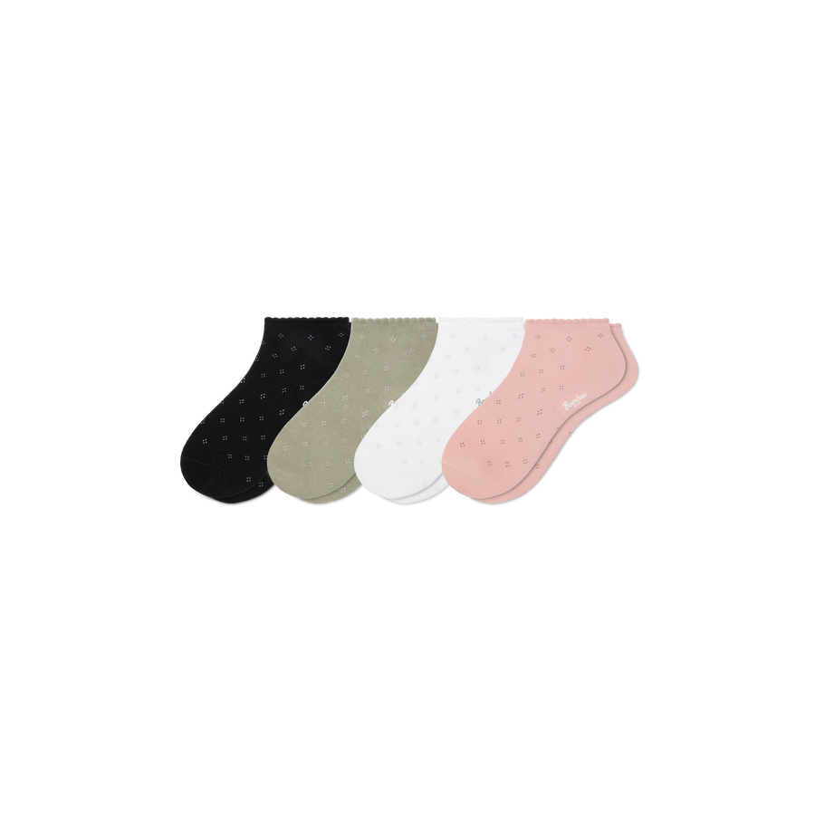 Women’s Scallop Ankle Sock 4-Pack - Simple Style