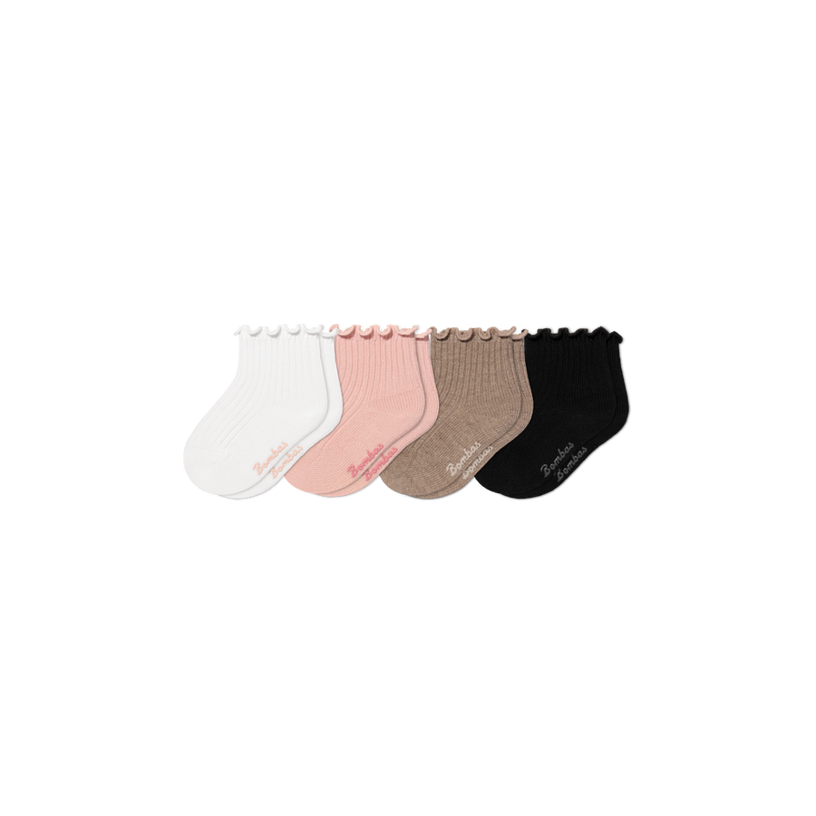 Baby Ruffle Rib Calf Sock 4-Pack (0-6 Months) - Daily Cushion