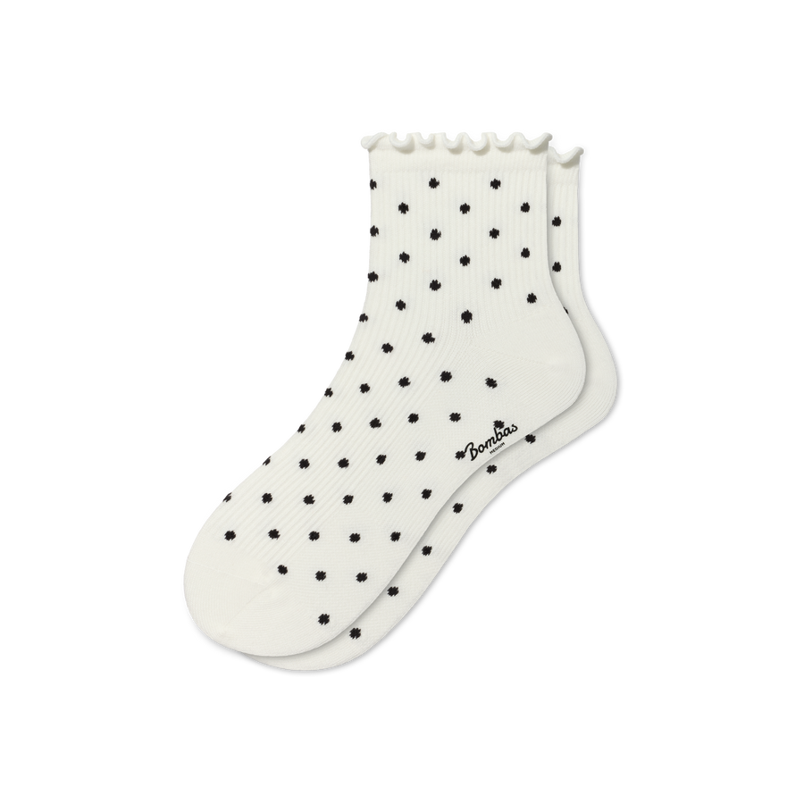 Women's Ruffle Rib Quarter Socks - Ready Pair