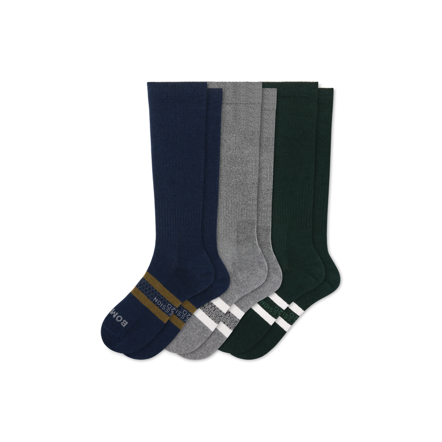 Men's Knee High Sock 3-Pack (15-20mmHg) - Simple Style