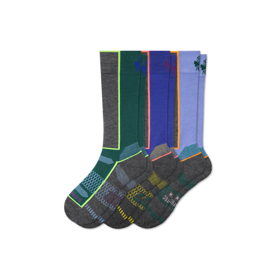 Youth Mid-Cushion Merino Wool Blend Ski & Sock 3-Pack - Travel Pair