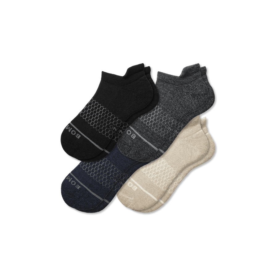 Men's Merino Wool Blend Ankle Sock 4-Pack - Travel Pair