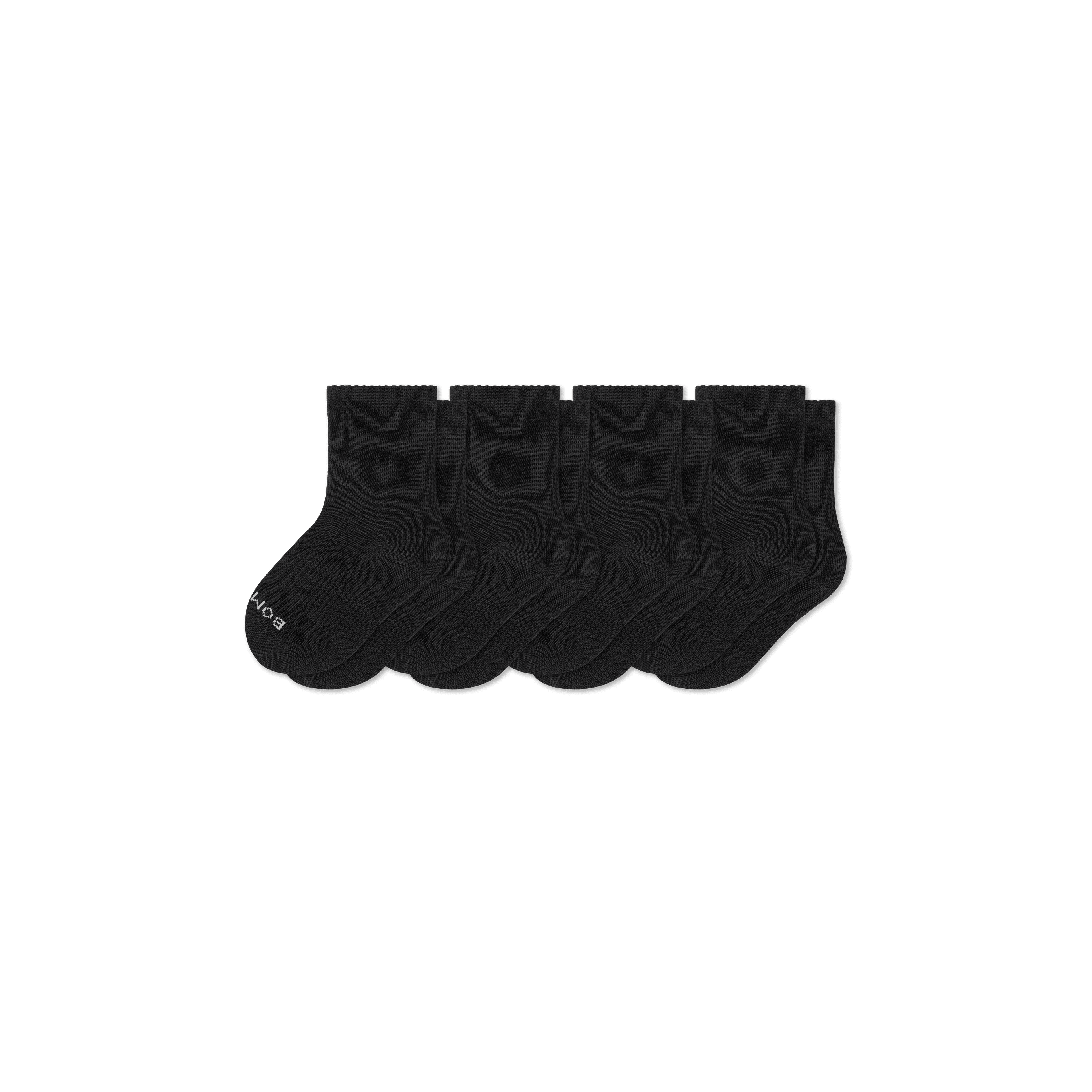 Junior Lightweight Calf Sock 4-Pack - Black