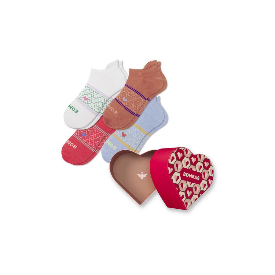Women's Hearts Ankle Sock 4-Pack Gift Box - Fresh Step