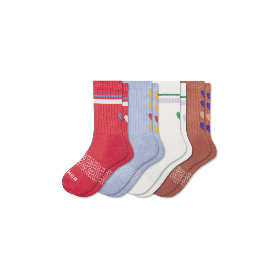 Youth Hearts Calf Sock 4-Pack - Easy Pair