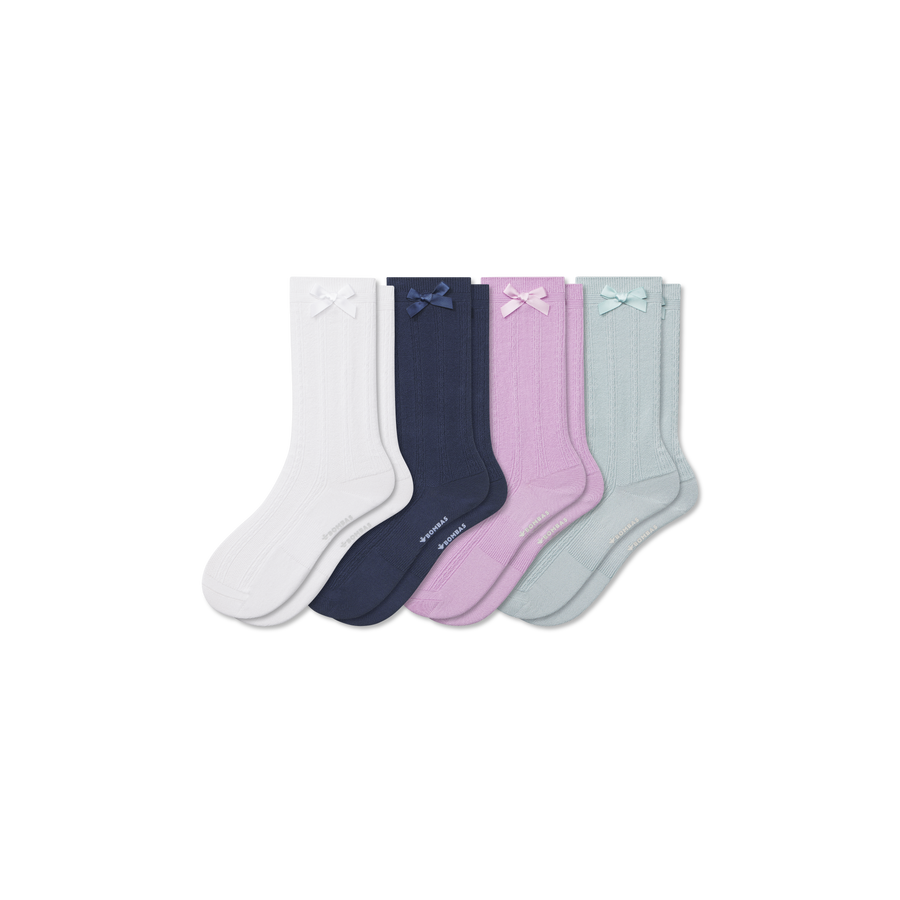 Youth Bow Calf Sock 4-Pack - Easy Choice