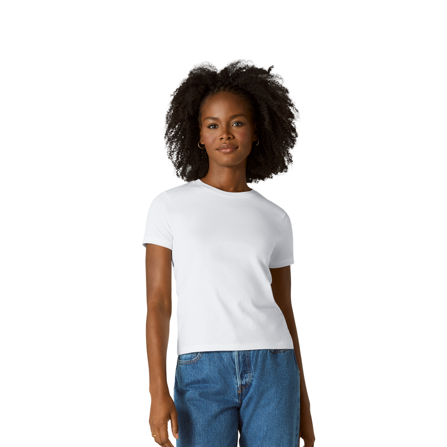 Women's Pima Cotton Slim Crew Neck T-Shirt - Simple Support