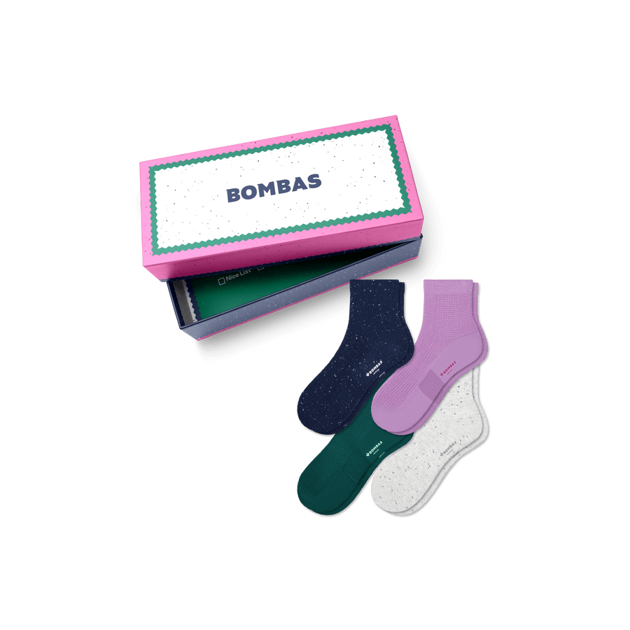 Women's Quarter Sock 4-Pack Gift Box - Easy Choice