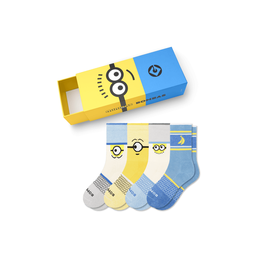 Youth Minions Calf Sock 4-Pack Gift Box - Fresh Step
