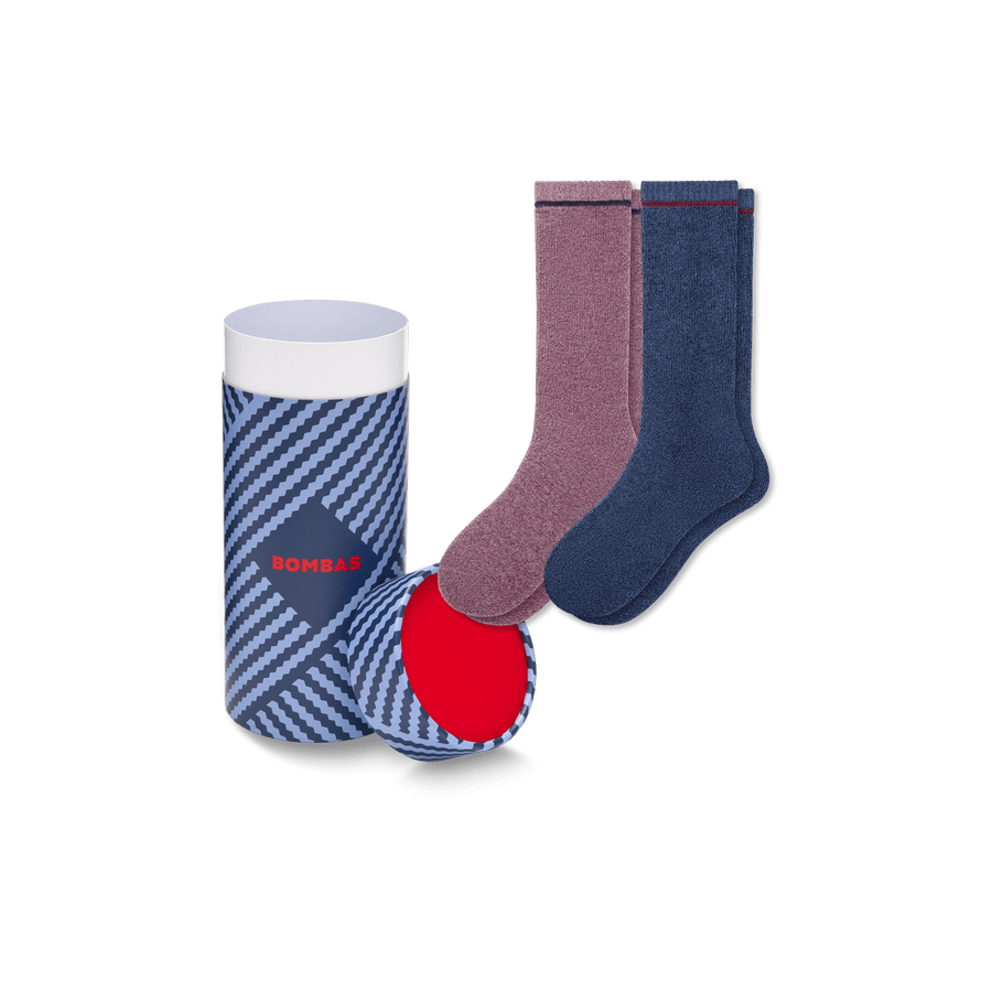 Women's Merino Wool Blend Cozy Sock 2-Pack Gift Box - Modern Touch