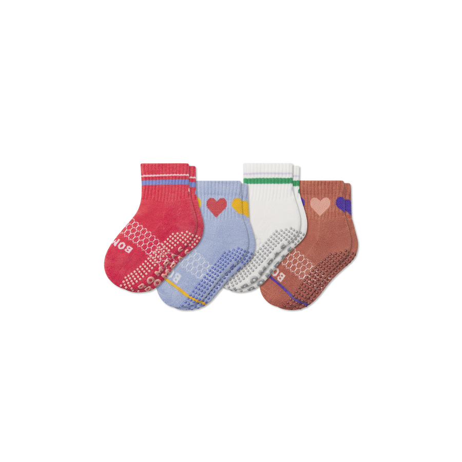 Toddler Hearts Gripper Calf Sock 4-Pack - Ready Pick