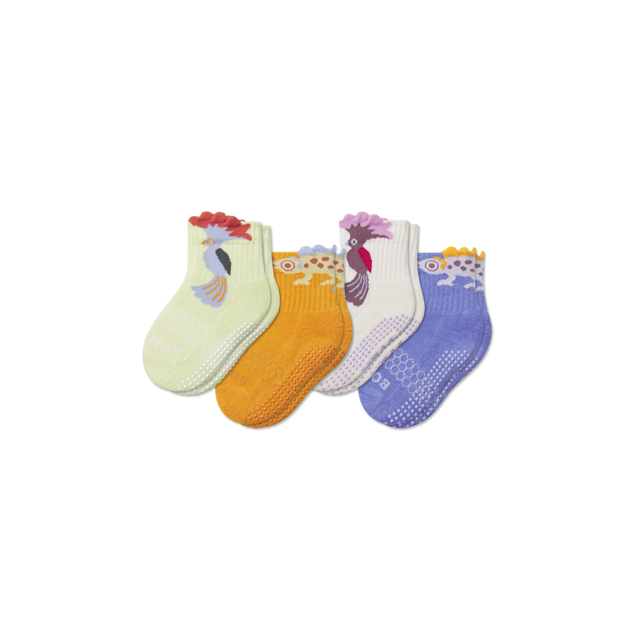 Toddler Friends Gripper Calf Sock 4-Pack - Clean Finish
