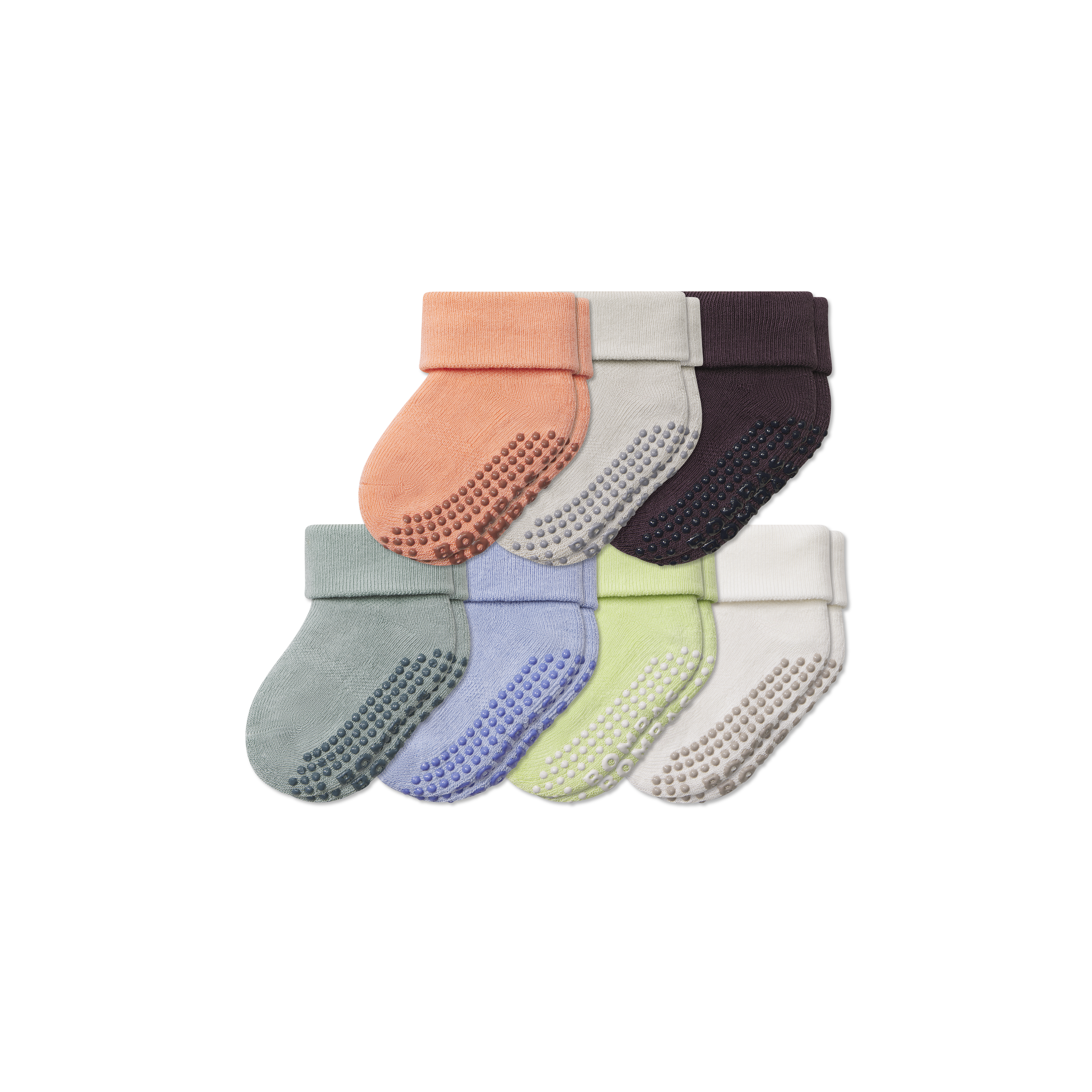 Baby Week of Bombas Gripper Calf Sock 7-Pack - Dawn Lime Mix L [8959]