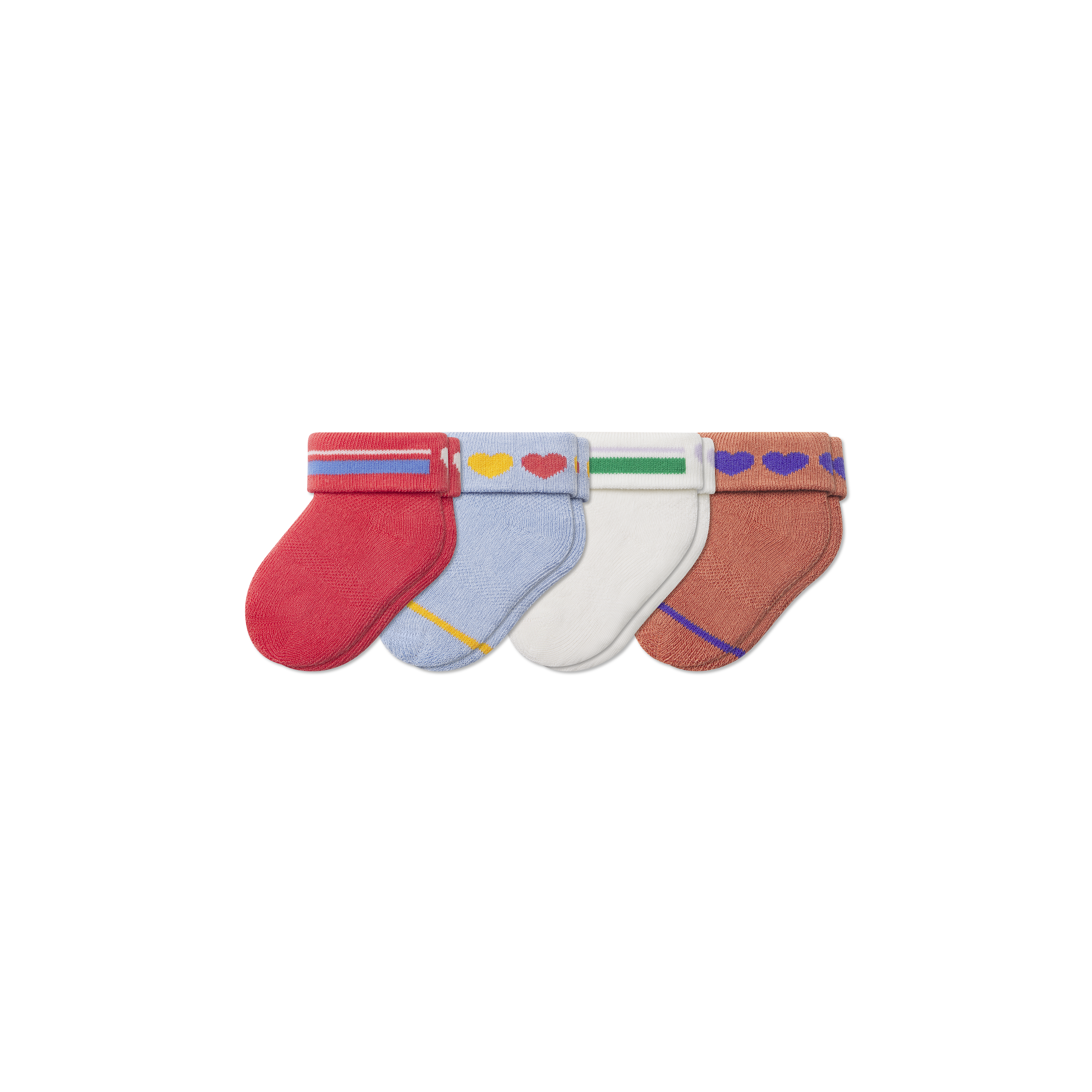 Baby Valentine's Sock 4-Pack (0-6 Months) - Red Blue Mix L [8961]