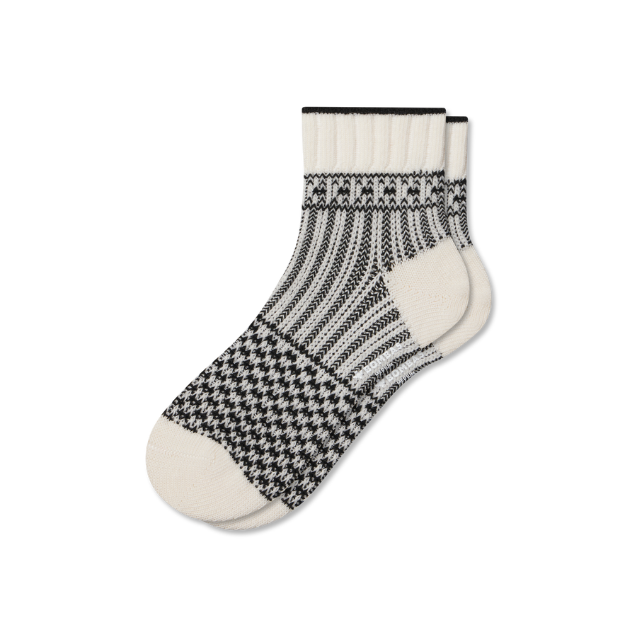 Women's Merino Wool Blend Sweater Quarter Socks - Simple Style