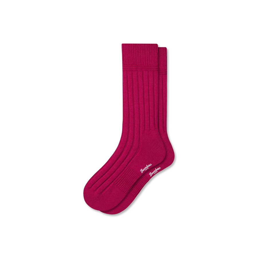 Women's Merino Cashmere Blend Rib Calf Socks - Classic Ready