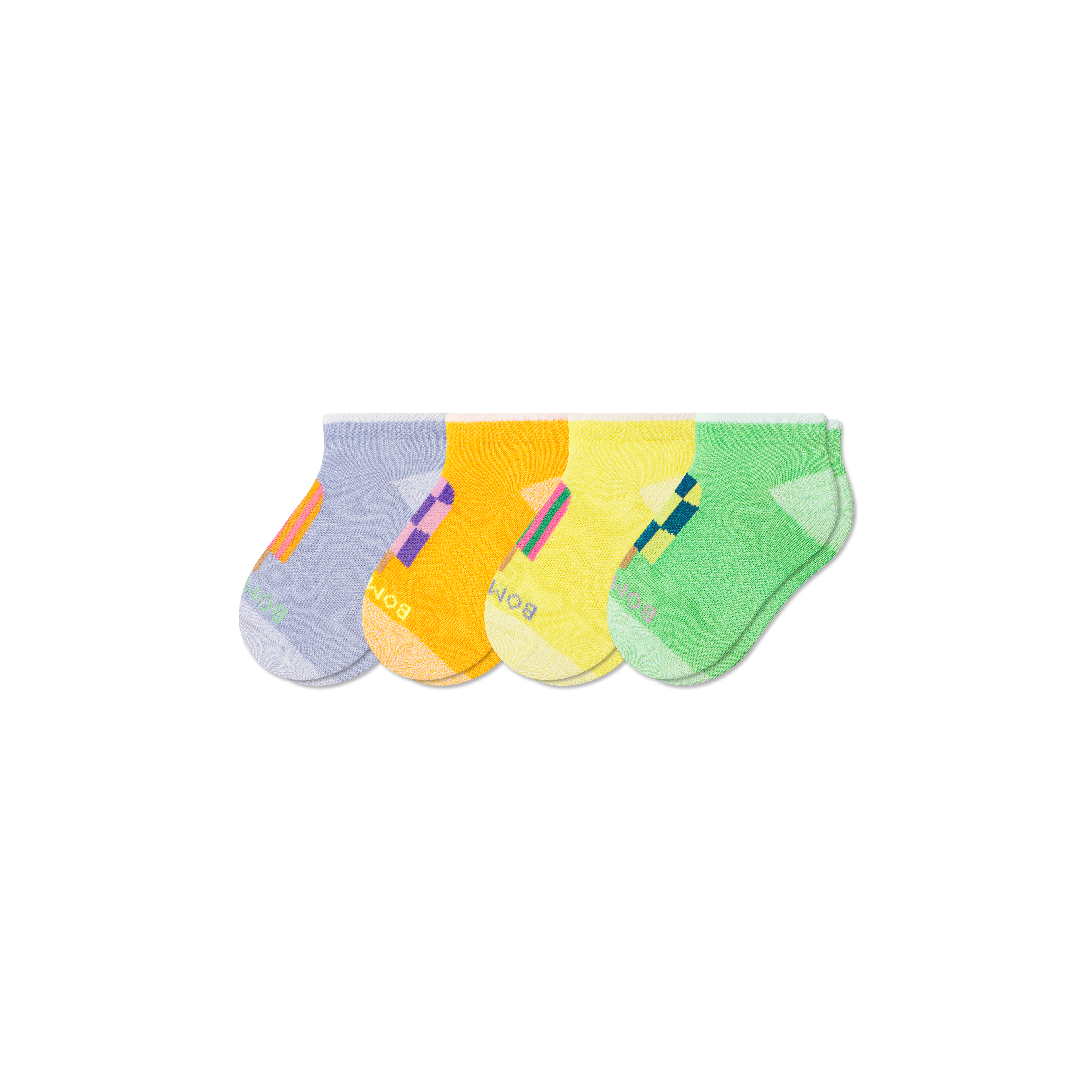 Junior Lightweight Ankle Sock 4-Pack - Glow Pop Mix L [9263]