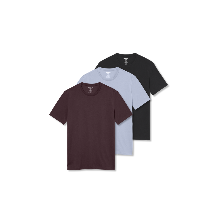 Men's Pima Cotton Slim Crew Neck T-Shirt 3-Pack - Daily Comfort