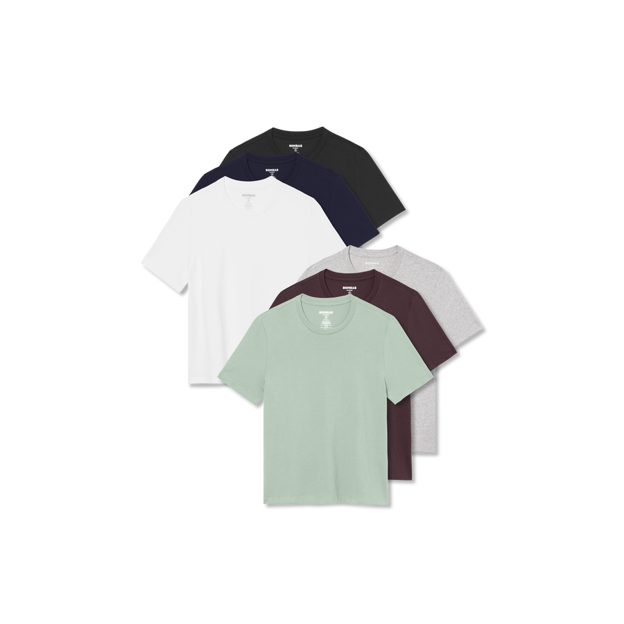 Women's Pima Cotton Crew Neck T-Shirt 6-Pack - Premium Pick