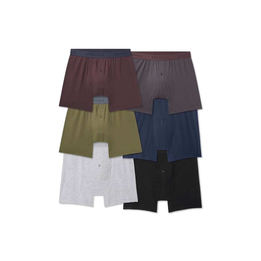 Men's Cotton Modal Blend Boxer 6-Pack - Soft Support
