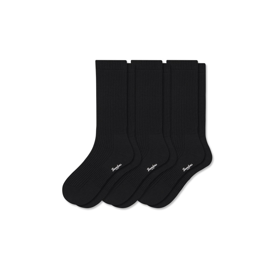 Men's Merino Blend Fine Rib Calf Sock 3-Pack - Clean Finish
