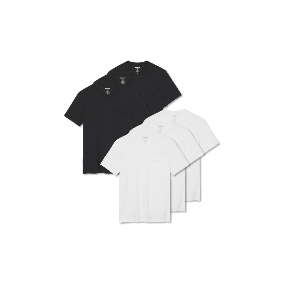Men's Pima Cotton Pocket Crew Neck T-Shirt 6-Pack - Easy Wear