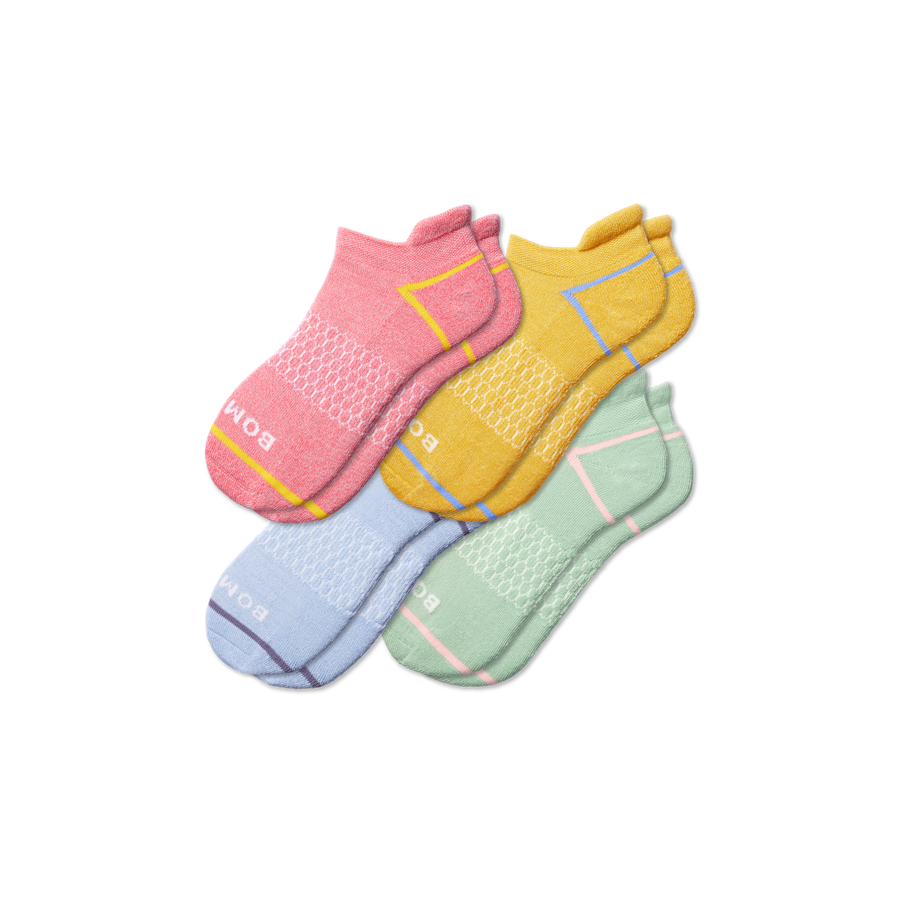 Women's Border Stripe Ankle Sock 4-Pack - Clean Finish