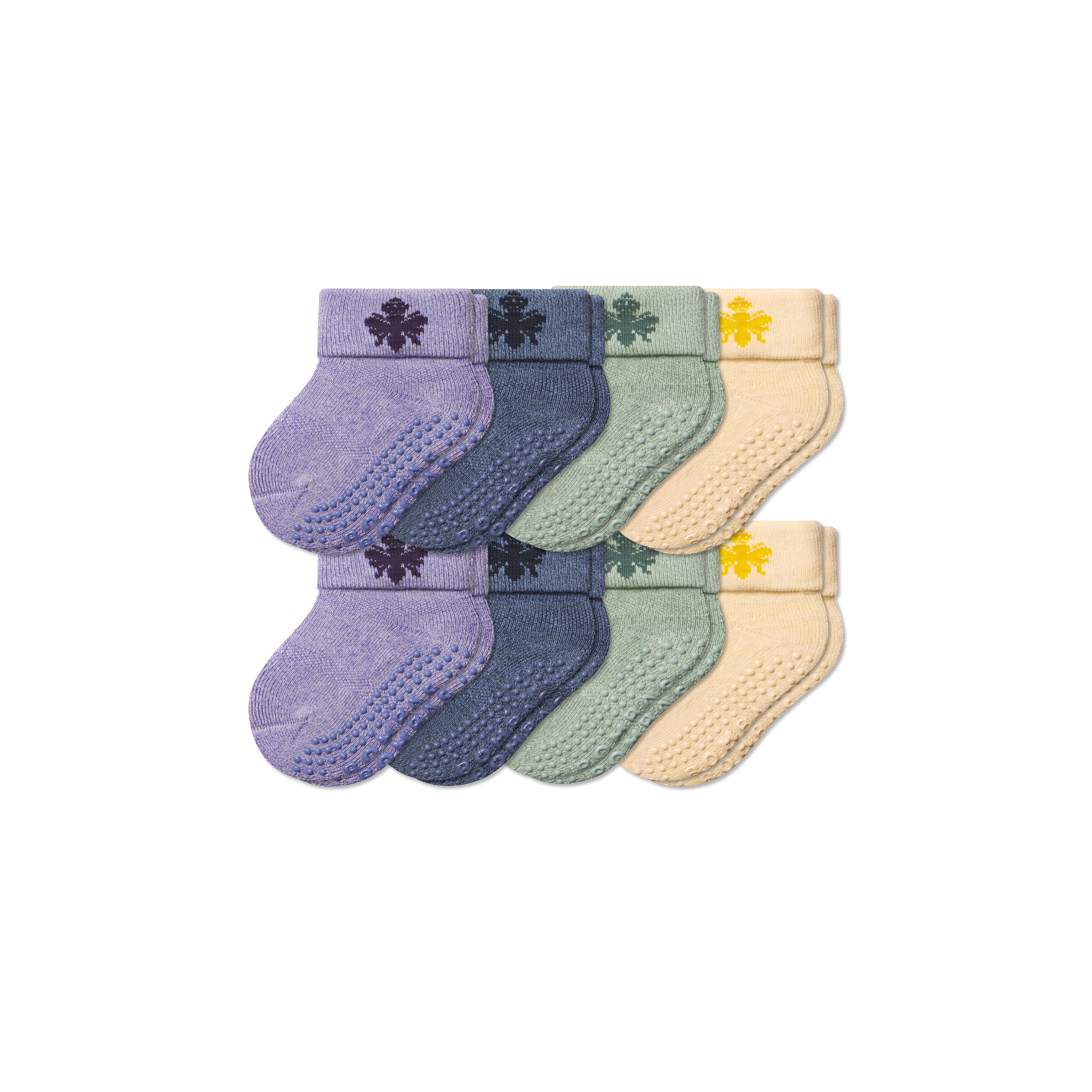 Baby Gripper Sock 8-Pack (6-12 Months) - Blue Sage Mix L