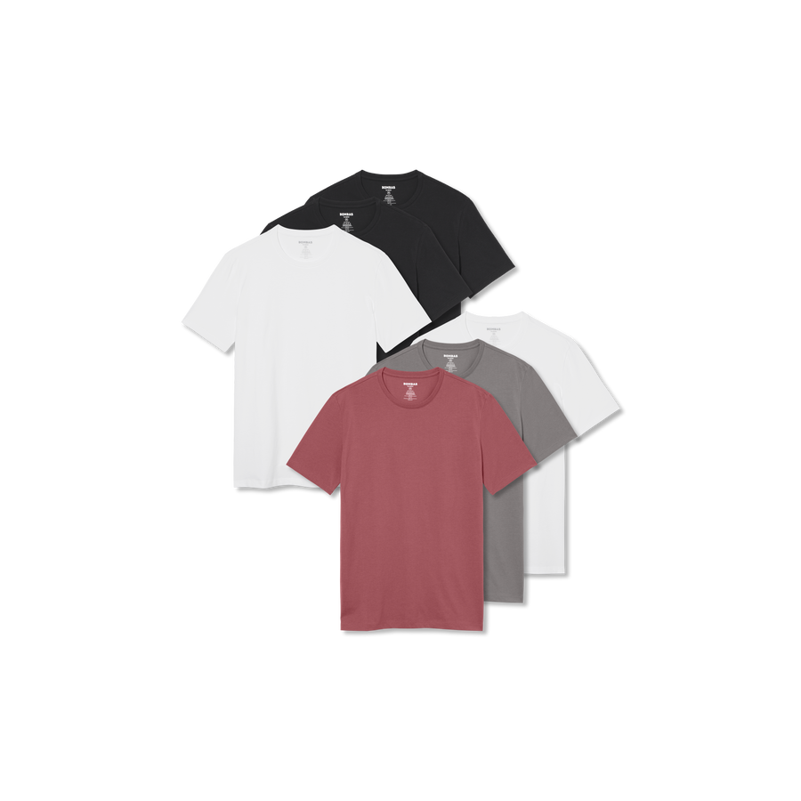 Men's Pima Cotton Slim Crew Neck T-Shirt 6-Pack - Ready Pick