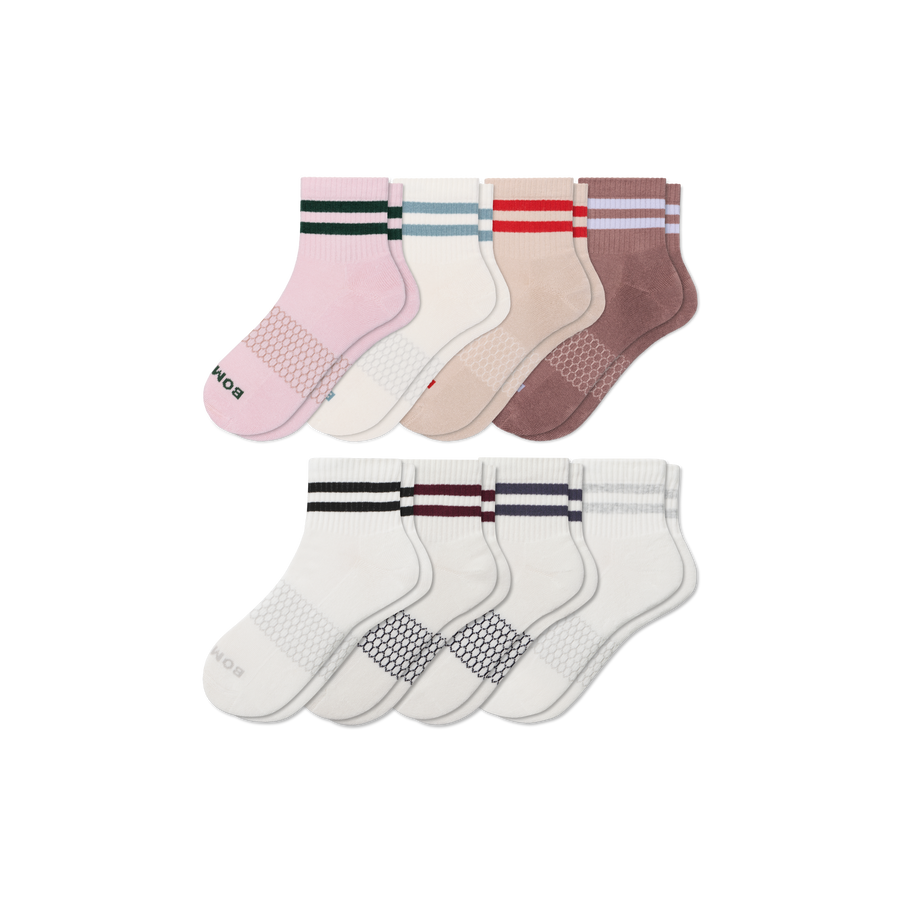 Women's Vintage Stripes Quarter Sock 8-Pack - Daily Pick