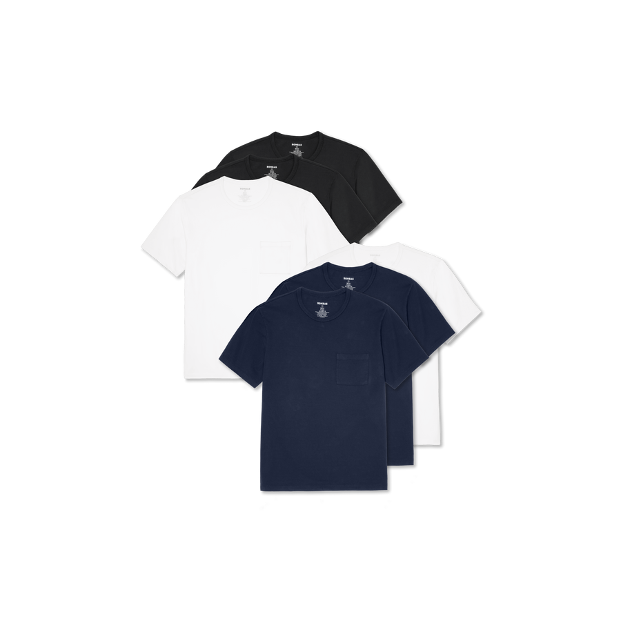 Men's Premium Weight Pocket Crew Neck T-Shirt 6-Pack - Light Cushion