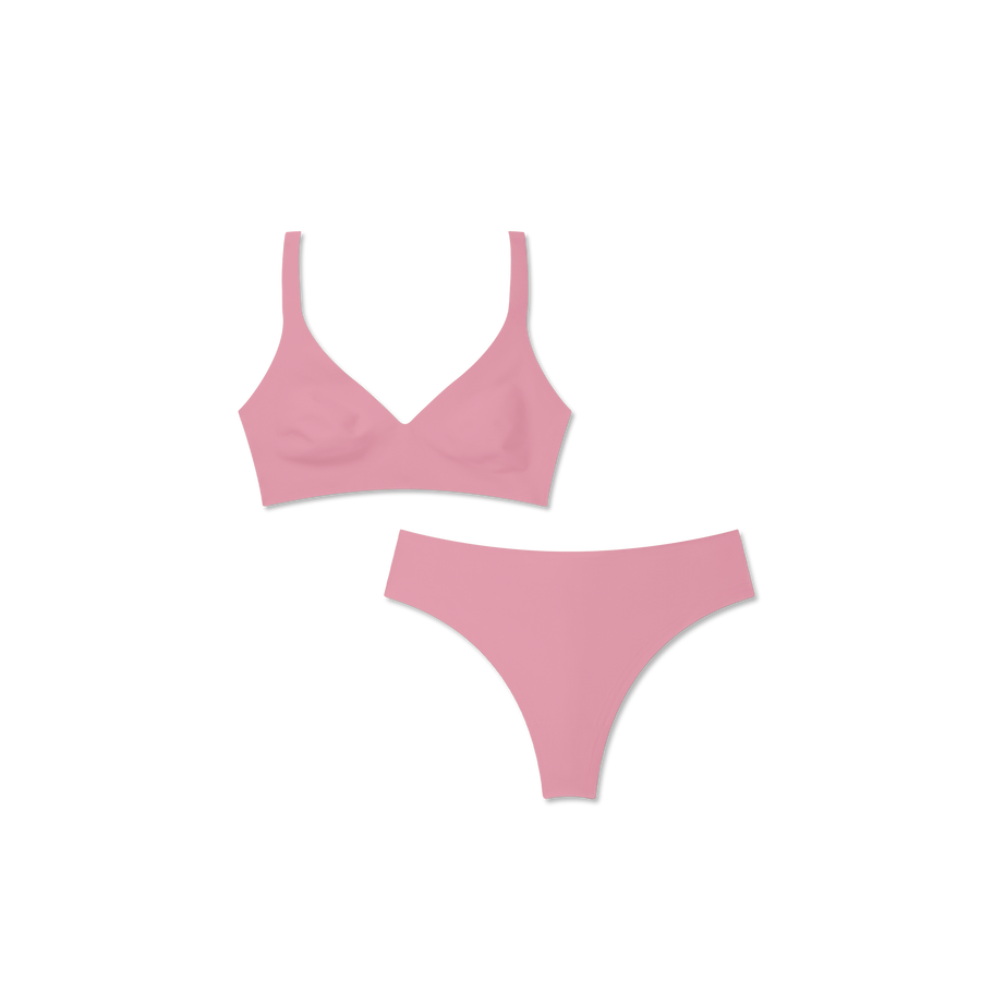 Women’s No Show Plunge Bralette + Thong Pack - Modern Touch